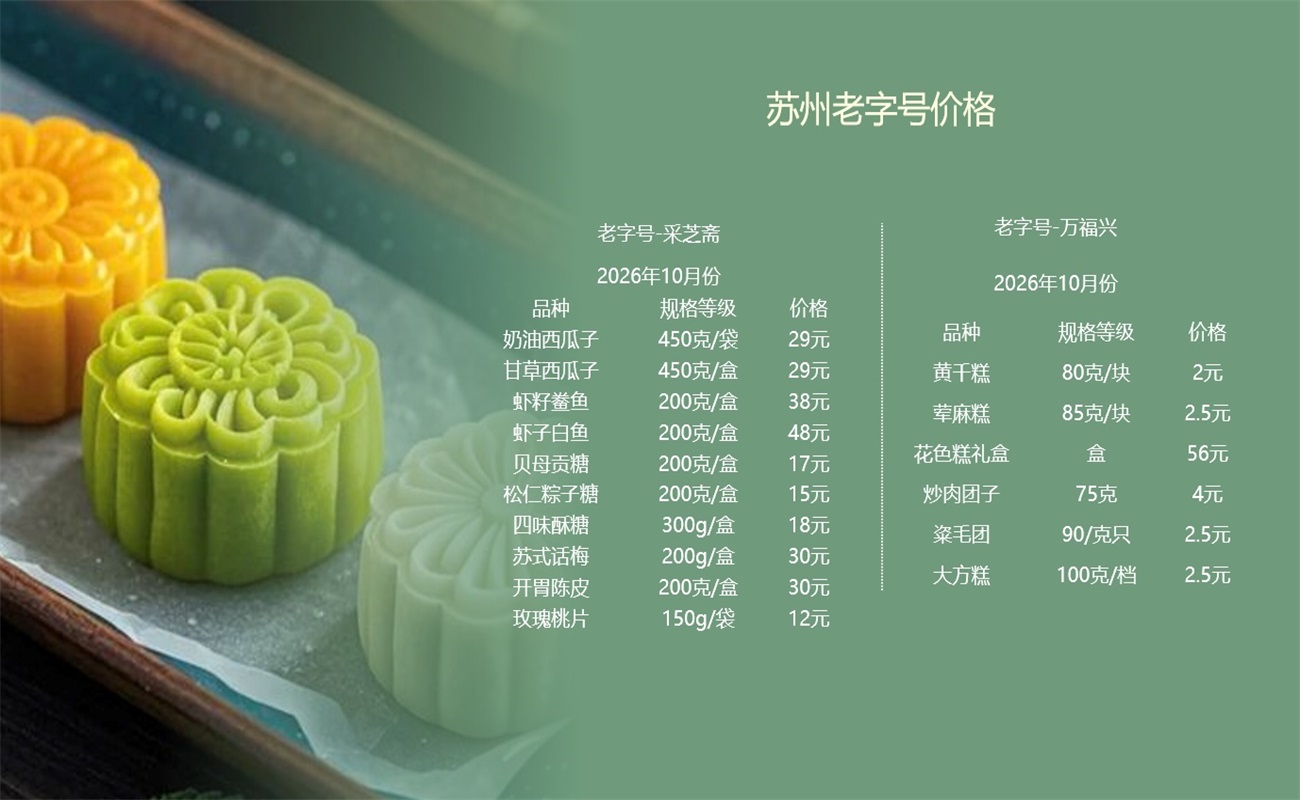 苏州老字号价格